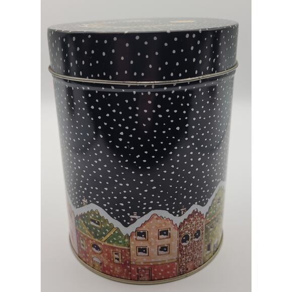 Set of 4 Lynn Gates Nesting Christmas Tins Snowy Christmas Eve with Santa on Lid - Picture 1 of 9